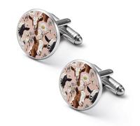 Gemelli alla moda con motivi floreali di capre e margherite, divertenti gemelli da uomo, accessori per camicie, per lavoro e matrimoni