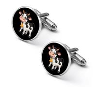 Gemelli alla moda da uomo a forma di mucca, stile classico, per matrimoni e affari, 2.0cm, Metallo, Nessuna pietra preziosa