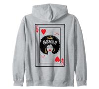 Gemelli Astrologia Nera Regina Cuori Blackjack Carte Poker Felpa con Cappuccio