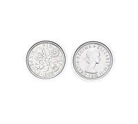 Gemelli autentici lucidati portafortuna Sixpence | pezzi 1965, regalo di 55° compleanno, confezione regalo, anniversario 1965, taglia unica, No_Stone, Taille unique, No_Stone