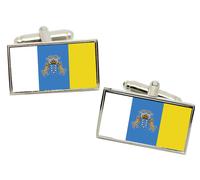 Gemelli Bandiera Isole Canarie (Spagna) In Scatola Regalo In Cromo