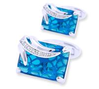 Gemelli blu originali for uomo, bottoni for camicia alla moda, regali di nozze e abbellimenti