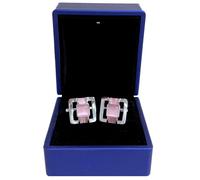 GEMELLI CAMICIA UOMO Donna Acciaio Madreperla CERIMONIA matrimonio Striscia Rosa