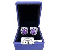 GEMELLI CAMICIA UOMO Donna con Cristalli Zirconi CERIMONIA matrimonio Viola S6