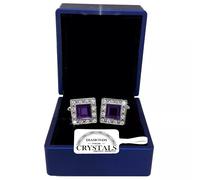 GEMELLI CAMICIA UOMO Donna con Cristalli Zirconi matrimonio Viola