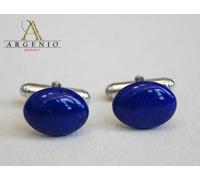 Gemelli camicia uomo in argento 925 e Lapislazuli taglio cabochon Argenio Napoli