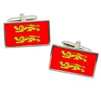 Gemelli Con Bandiera Della Normandia (Francia) In Scatola Regalo In Cromo