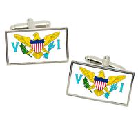 Gemelli Con Bandiera Delle Isole Vergini Americane In Scatola Regalo Di Cromo