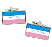 Gemelli Con Bandiera Dello Spirito Santo (Brasile) In Scatola Regalo In Cromo