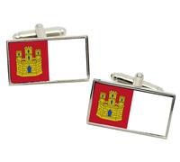 Gemelli Con Bandiera Di Castilla-La Mancha (Spagna) In Scatola Regalo In Cromo