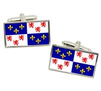 Gemelli Con Bandiera Piccardia (Francia) In Scatola Regalo Di Cromo