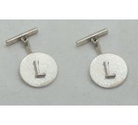 Gemelli con lettera - L - in ARGENTO 925 - iniziale - alfabeto - polsino camicia