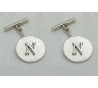 Gemelli con lettera - N - in ARGENTO 925 - iniziale - alfabeto - polsino camicia