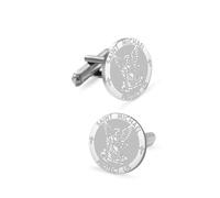 Gemelli con San Michele in acciaio inox amuleto di San Michele da uomo adatti per varie occasioni (argento)