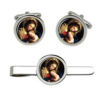 Gemelli Con Santissima Madre Maria E Bambino Gesù E Set Di Fermacravatta
