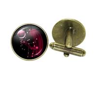 Gemelli con segno zodiacale costellazione 12 per uomo gioielli accessori argento antico camicia gemelli bottoni regali di compleanno festa matrimonio San Valentino regalo argento nostalgico