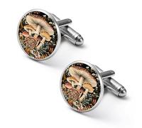 Gemelli con stampa di coniglio su un'altalena, 1 paio di gemelli rotondi per camicia da smoking, gioielli da uomo