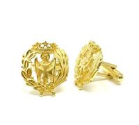Gemelli con stemma da infermiere/a professionale in argento sterling 925 placcato oro, 18 mm.