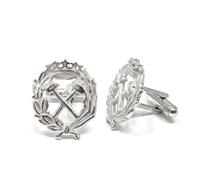 Gemelli con stemma da ingegnere minerario professionista in argento sterling 925 da 18 mm.