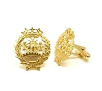 Gemelli con stemma "Professional Economics" in argento sterling 925 placcato oro, 18 mm.