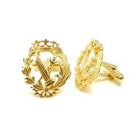 Gemelli con stemma professionale "Philosophy and Letters" in argento sterling 925 placcato oro, 18 mm.