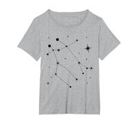 Gemelli Costellazione | Segni zodiacali dello Zodiaco Maglietta, Donna Plus-Size, Grigio Melange, 1X
