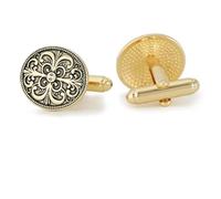 Gemelli da mancio in stile corte retrò con motivi dorati Camicia da uomo da uomo da uomo con gemelli Accessori per vestirsi Regali