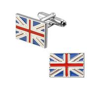 Gemelli da Polso Bandiera UK - Gemelli da Polso Union Jack Originali, colori della bandiera del Regno Unito, accessorio fantasia so British o travestimento camicia e giacca, Bandiera Union Jack,