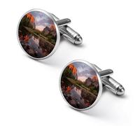 Gemelli da polso da uomo con tramonto nel Parco Nazionale di Yosemite, bottoni per camicia, accessori di gioielleria