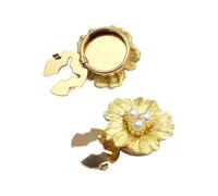 Gemelli da sera decorati con diamanti, gemelli color argento, accessori per camicie da donna Un paio di gemelli con motivo floreale e diamanti scintillanti, Einheitsgröße, come descritto, come