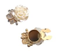 Gemelli da sera decorati con diamanti, gemelli color argento, accessori per camicie da donna Un paio di gemelli con motivo floreale e diamanti scintillanti, Einheitsgröße, come descritto, come
