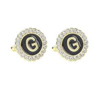 Gemelli Da Uomo 1 Paio Di Gemelli Rotondi Diamante 26 Lettera Camicia Blazer Francese Da Uomo Gemelli