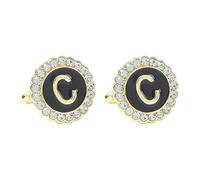 Gemelli Da Uomo 1 Paio Di Gemelli Rotondi Diamante 26 Lettera Camicia Blazer Francese Da Uomo Gemelli