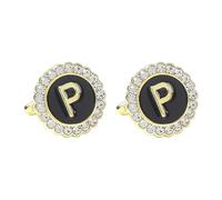 Gemelli Da Uomo 1 Paio Di Gemelli Rotondi Diamante 26 Lettera Camicia Blazer Francese Da Uomo Gemelli