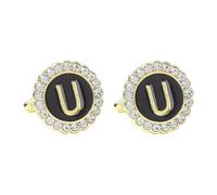 Gemelli Da Uomo 1 Paio Di Gemelli Rotondi Diamante 26 Lettera Camicia Blazer Francese Da Uomo Gemelli