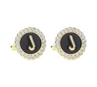 Gemelli Da Uomo 1 Paio Di Gemelli Rotondi Diamante 26 Lettera Camicia Blazer Francese Da Uomo Gemelli