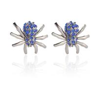 Gemelli da uomo a forma di ragno in cristallo blu, gemelli da camicia alla moda con design regalo di gioielli for abbellimento