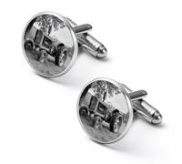 Gemelli da uomo alla moda a forma di trattore arrugginito, accessori per camicia, per matrimoni e affari, 1.7cm, Metallo, Nessuna pietra preziosa