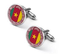 Gemelli da uomo con bandiera del Camerun, spille da camicia, spille, fibbie, bottoni per abito da lavoro, accessori per smoking 2,0 cm, stile-3