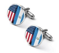 Gemelli da uomo con bandiera del Guatemala USA, gemelli classici per camicia da matrimonio, idea regalo, 1,8 cm 2 cm, Stile:, 1.7cm