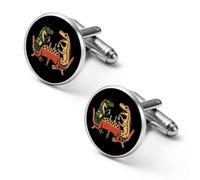 Gemelli da uomo con due dinosauri che giocano a scacchi, gemelli classici per camicia da matrimonio, idea regalo, 1,8 cm 2 cm, Stile:, 1.7cm
