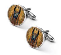 Gemelli da uomo con l'immagine del dio egizio della morte e della giustizia, bottoni per camicia, accessori di gioielleria