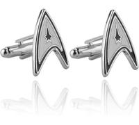 Gemelli da uomo con logo Enterprise Command in metallo Communicator Darkness Starfleet Statement camicie per gemelli