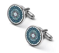 Gemelli da uomo con mandala celtico, per camicie classiche, per matrimoni e affari, 2.0cm, Metallo, Nessuna pietra preziosa