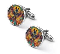 Gemelli da uomo con mitologia egiziana, il dio di Horus, classici per camicie, set per matrimoni e affari, 2.0cm, Metallo, Nessuna pietra preziosa