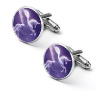 Gemelli da uomo con Pegaso in volo e Luna, da indossare sulla camicia o come accessori di gioielleria.