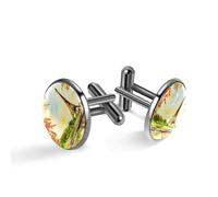 Gemelli da uomo, con Torre Eiffel della Francia, romantici gemelli con vista sulla Senna, gemelli classici neri per camicia, matrimonio, lavoro, compleanno, gioielli regalo