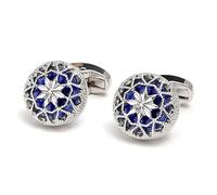 Gemelli da uomo dateless con design cavo e dettagli in cristallo, per gentiluomini sofisticati, in confezione regalo formale, Misura unica, come descritto, come descritto