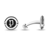 Gemelli da uomo della polizia Gemelli da uomo in acciaio inossidabile nero - accessorio elegante per abiti e camicie