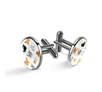 Gemelli da uomo, diversi motivi geometrici a forma di gatti dei cartoni animati, gemelli classici neri per camicia, matrimonio, lavoro, compleanno, gioielli regalo